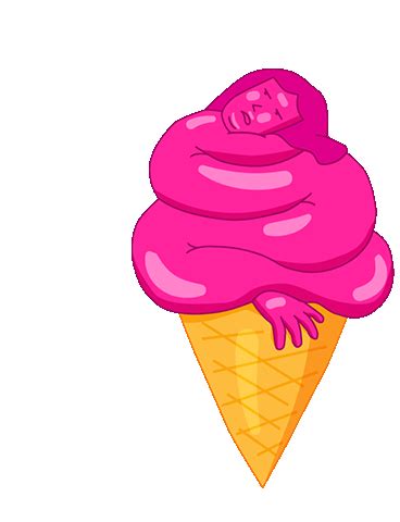 Melting Ice Cream Cone Sticker - Melting Ice Cream Cone Hot Day - Gif's ontdekken en delen