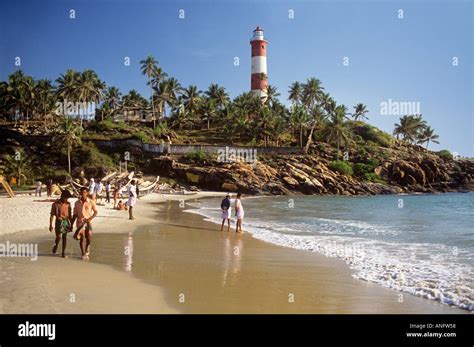 Lighthouse Beach Kovalam Kerala India Stock Photo - Alamy