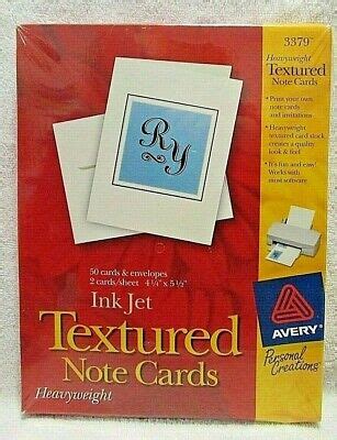 NIB Avery 3379 Textured Ink Jet Note Cards Heavyweight 72782033798 | eBay