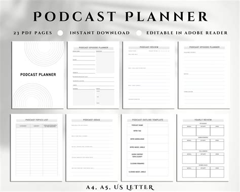 Podcast Planner Template Editable Podcast Worksheet Podcast Printable ...