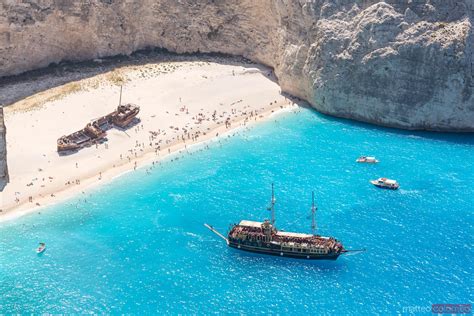 - Elevated view of famous shipwreck beach. Zakynthos, Greek Islands, Greece | Royalty Free Image