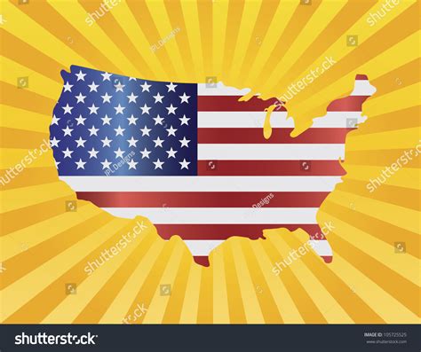 Usa Flag Map Silhouette Sun Rays: vector de stock (libre de regalías) 105725525 | Shutterstock