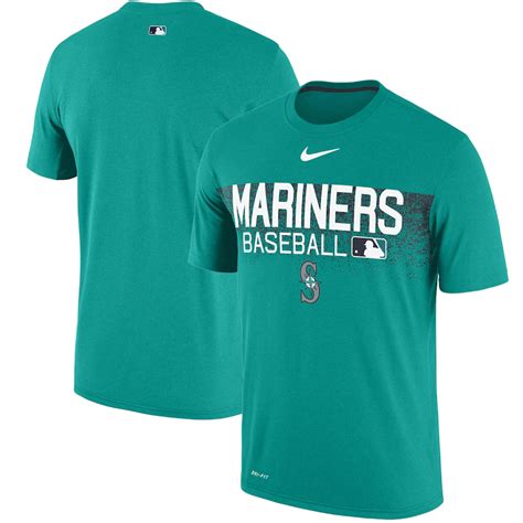 Men's Seattle Mariners Nike Aqua Authentic Collection Legend Team Issued Performance T-Shirt ...