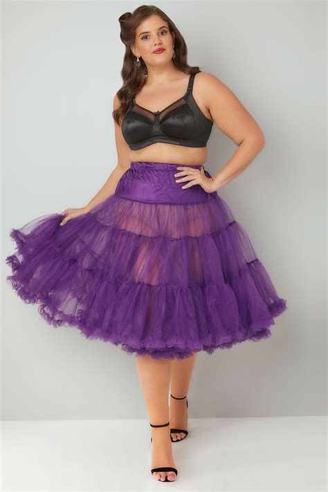 HELL BUNNY Purple Petticoat Flare Skirt, Plus size 16 to 22