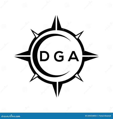 DGA Abstract Technology Circle Setting Logo Design on White Background. DGA Creative Initials ...