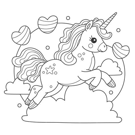 Cute Unicorn Coloring Pages