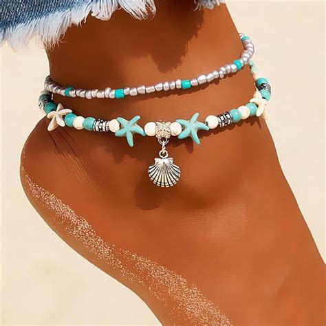 Shell Beads Anklets in 2020 | Beaded anklets, Ankle chain, Anklets