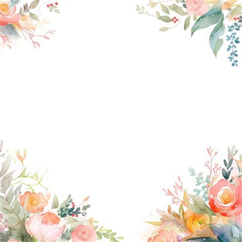 Premium Photo | Watercolor Floral Border Clipart Watercolor Flower ...