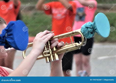 Marching Band Trumpets with Blue Bell Covers during Corona Time 2020 ...