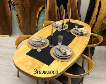 Oval Wood Dining Table - Etsy