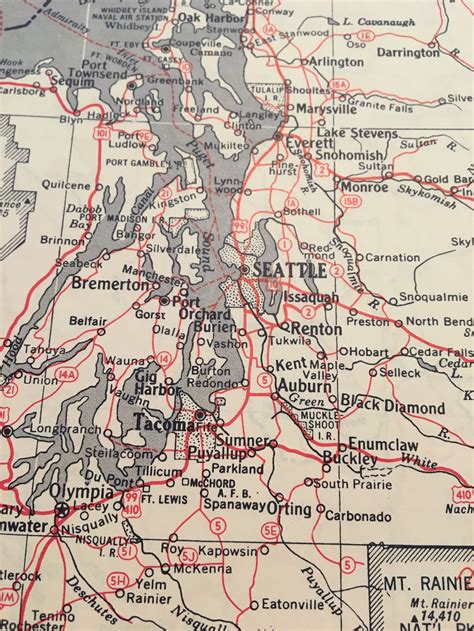 1960s Washington State Map Vintage Atlas - Etsy