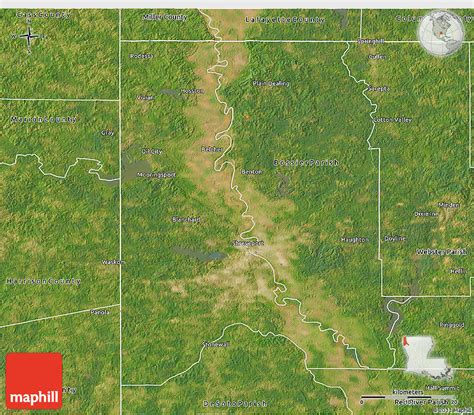 Satellite 3D Map of Caddo Parish