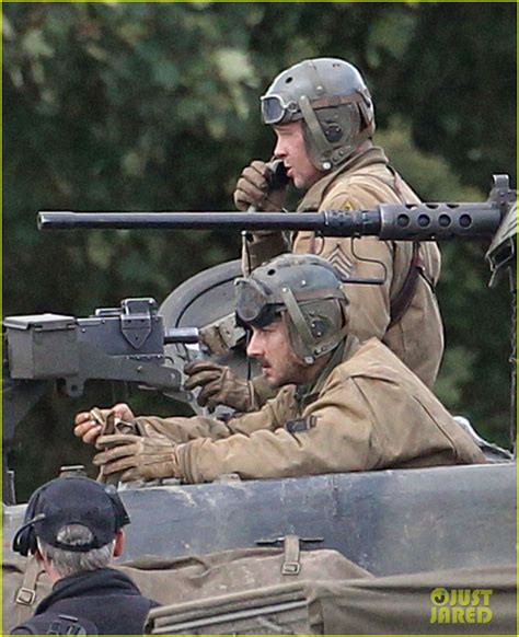 Brad Pitt & Shia LaBeouf Continue Filming 'Fury' Tank Scenes: Photo ...