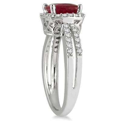 2.25 Carat Ruby and Diamond Ring in 10K White Gold - PRR50366RBW0