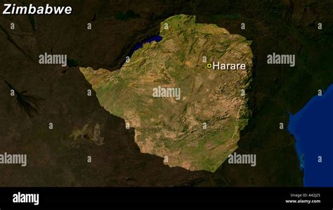 Satellite Image Of Zimbabwe Stock Photo - Alamy