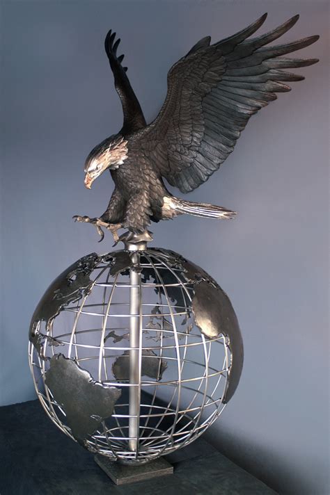 Tribute - Bronze and Stainless Steel Bald Eagle Sculpture by Mike Curtis