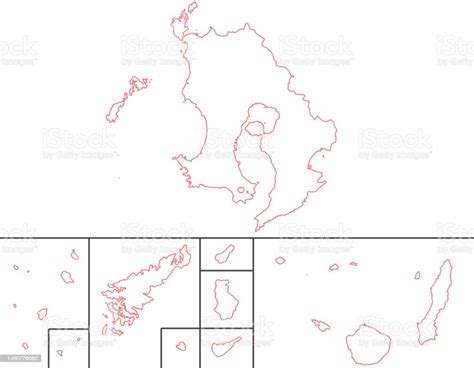 Map Of Kagoshima Prefecture White Illustration Stock Illustration - Download Image Now ...