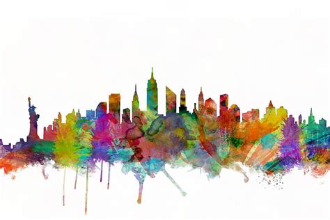 New York City Skyline Digital Art by Michael Tompsett - Free Image Generator