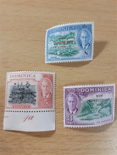 Three 1951 Dominica Overprint Mint Condition Stamps From - Etsy