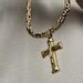 Men's Necklace 14K Gold Cross Pendant for Men Thick Gold Cross Chain ...