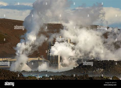 geothermal power plant at Blue Lagoon leisure Park Iceland Stock Photo ...