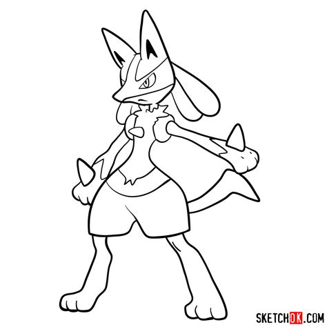 How to draw Lucario pokemon - Sketchok