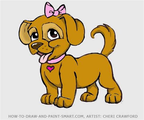 Learn how to Draw a puppy! To draw a cartoon puppy dog, start with ...