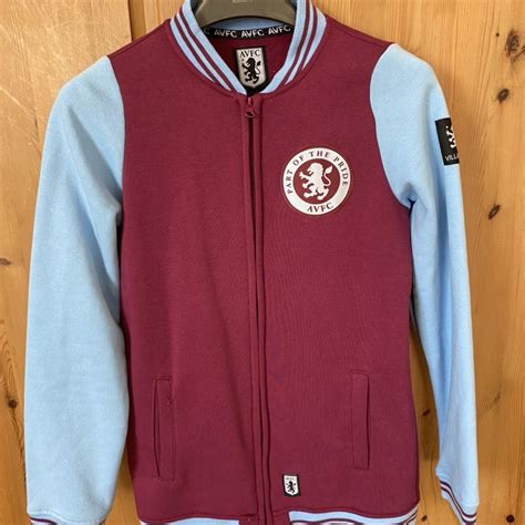 Aston Villa Kids Bomber jacket size 13/14 hardly... - Depop