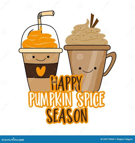 Happy Pumpkin Spice Season - Cute Hand Drawn Pumpkin Spice Latte Mugs ...