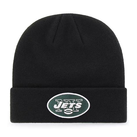 Amazon.com : NFL New York Jets OTS Raised Cuff Knit Cap, Black, One ...