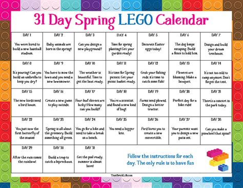 LEGO Challenge: 30 Days of Play Calendar - That Brick Life