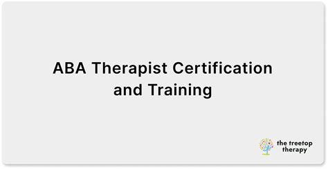 ABA Therapist Certification and Training