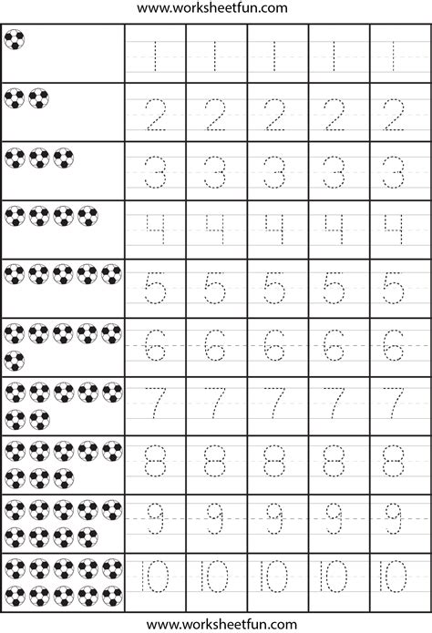 Tracing Numbers Worksheets For Kindergarten