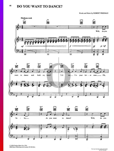 Do You Want To Dance (Bobby Freeman) Piano Sheet Music - OKTAV