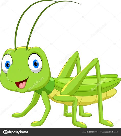 Grillo Animada / Cute grasshopper cartoon — Stock Vector © tigatelu #27374341 / Corto animado ...