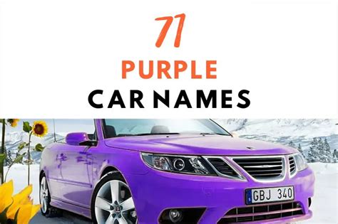 71 Ideal Purple Car Names for Your Vehicle to Standout - Fearless Names