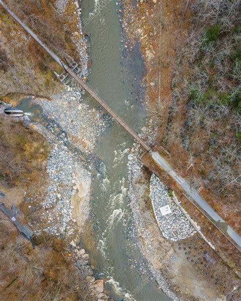 Aerial view of bridge and river, Maryland, USA - Stock Image - F040 ...