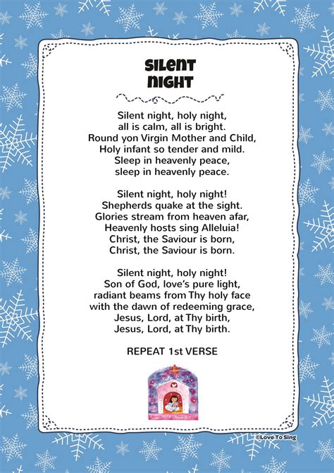 Silent Night | Kids Video Song with FREE Lyrics & Activities! | Christmas songs lyrics ...