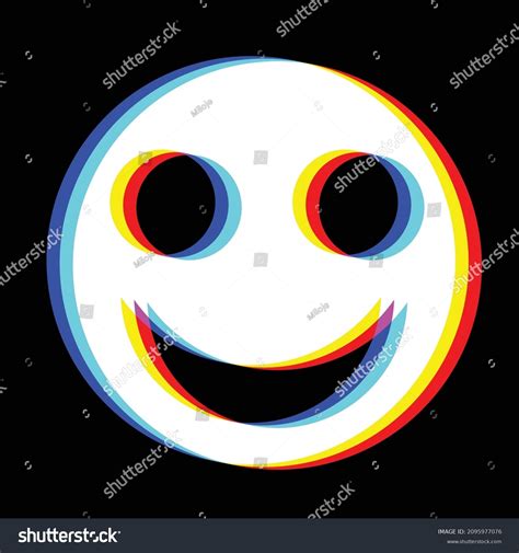 Glitch Distorted Geometric Shape Blurred Emoji Stock Vector (Royalty ...