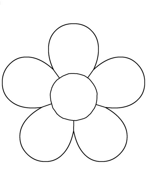 5 Petal Flower Template Free Printable