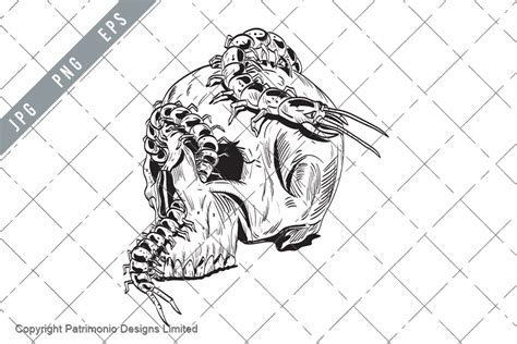 Human Skull with Centipede Comics Art Graphic by patrimonio · Creative Fabrica