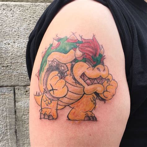 Coloured darktrash Bowser by Madlen, arm tattoo, Gaming, Nintendo | Ärmeltätowierungen, Tattoos ...