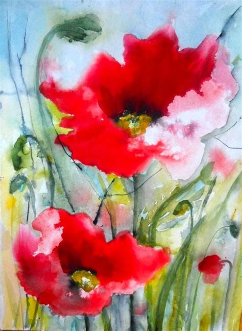 199 best Watercolor Poppies images on Pinterest | Watercolor poppies ...