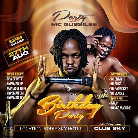 Birthday Party with Mc Gussilee flyer design @ Senator's Concept | Flyer, Flyer design, Party flyer