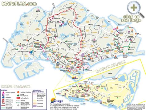 Singapore maps - Top tourist attractions - Free, printable city street ...