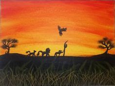 The Lion King sunset and silhouettes | My Paintings | Pinterest ...