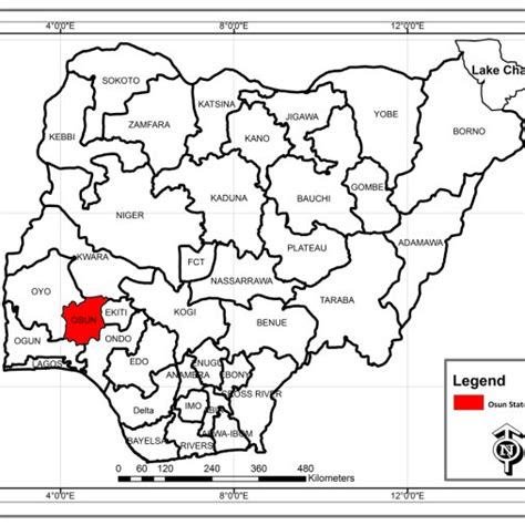 Map of Osun State showing Ife Central Local Government Source:... | Download Scientific Diagram