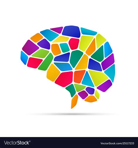 Bright and colorful brain logo Royalty Free Vector Image