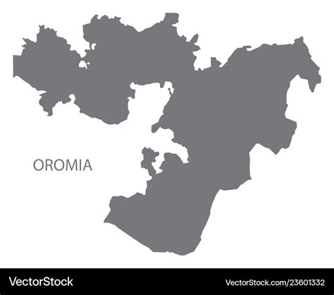 Oromia ethiopia map grey Royalty Free Vector Image