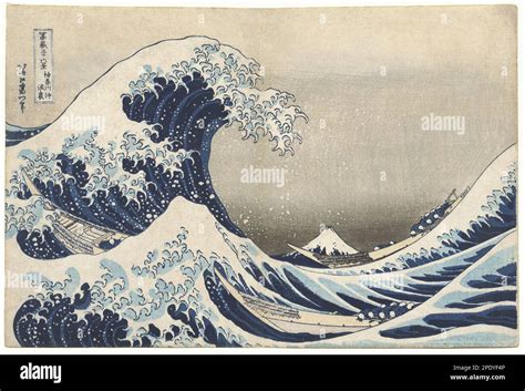 Thirty-six Views of Mount Fuji: The Great Wave off Kanagawa by Katsushika Hokusai Stock Photo ...